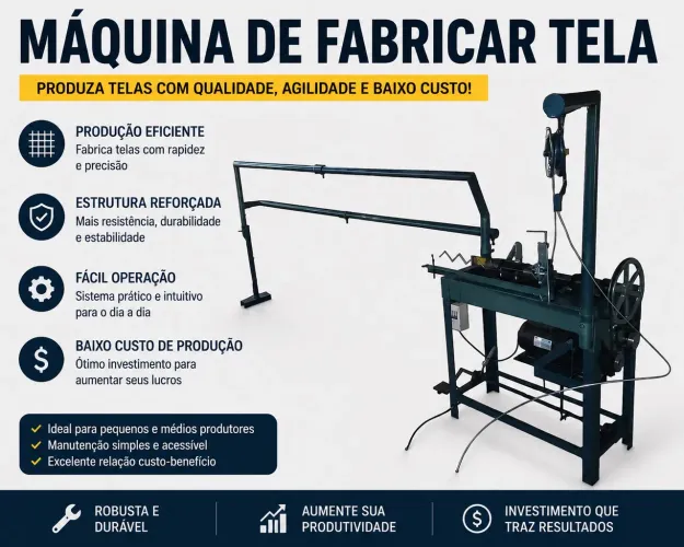 Máquina de Fabricar Tela Alambrado - Completa e Pronta para Produção ?
