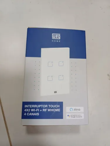 Interruptor Touch-screen 4x2 Wi-Fi + RF WHOME 4 canais 