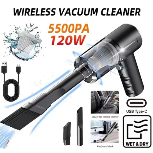 Mini Aspirador de Pó USB Portátil para Carro 120W