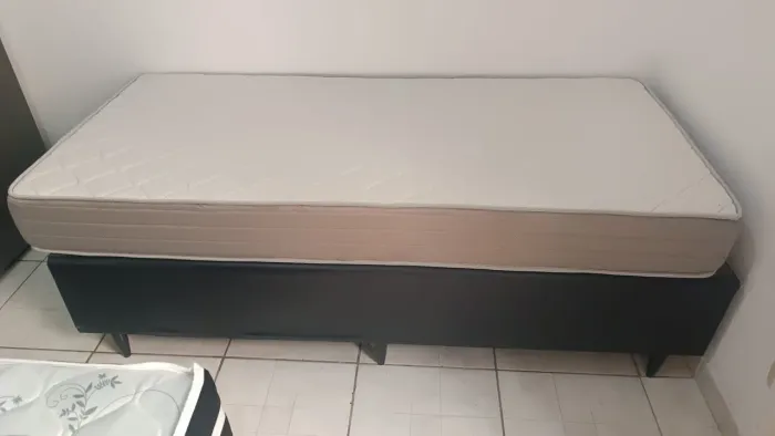 CAMA BOX SOLTEIRO + COLCHAO ORTOBOM D33