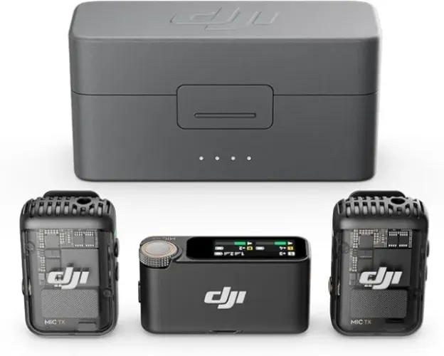 Microfone DJI Mic 2 (2 TX Microfone + 1 RX Receptor + 1 Case de carregamento) BR - DJI116
