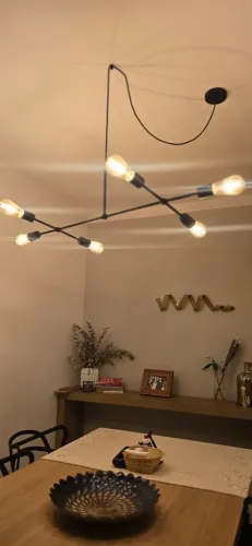 Luminária estilo industrial com lâmpadas de led