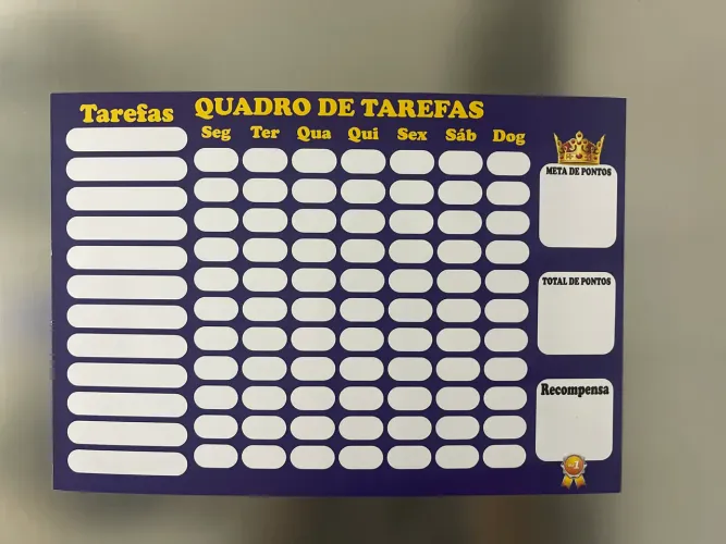 Quadro de tarefas para crianças