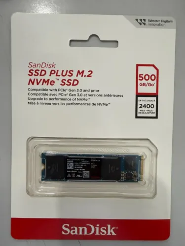 Ssd Sandisk Plus 500gb M.2 2280 Pcie Gen3 Nvme 500GB Lacrado
