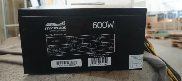 Fonte mymax 600W
