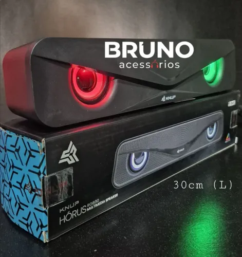 Caixa de som soundbar gamer Horus Rgb 30cm 