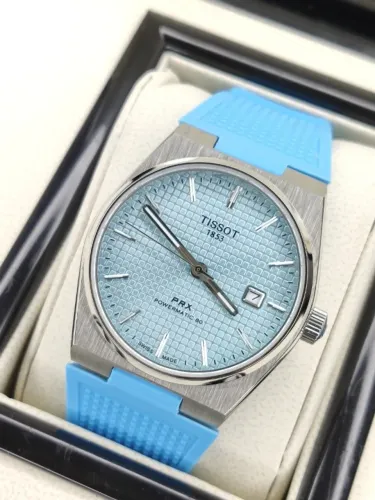 RELOGIO TISSOT PRX AUTOMATICO AZUL PULSEIRA BORRACHA LINHA AAA 10X SEM JURO