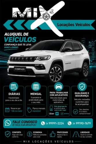Aluguel carro para motorista de aplicativo.