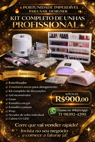 Kit completo para nail designer, incluindo esmaltes comuns e em gel , prime base colt 