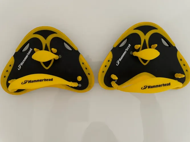 PALMAR PARA NATAÇÃO HAMMERHEAD FINGER PADDLES - MEIA LUA - PAR - AMARELO