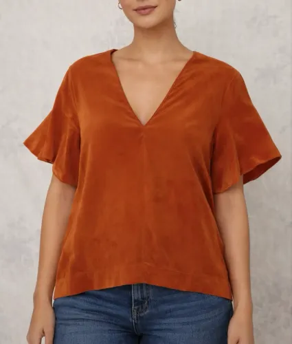 Blusa Laranja ANIMALE com Mangas Especiais