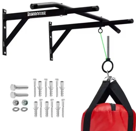 Barra Fixa de Parede com suporte para saco de pancada (equipamento novo)