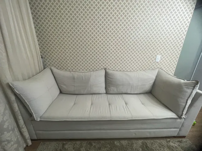 Sofá linho impermeável off white