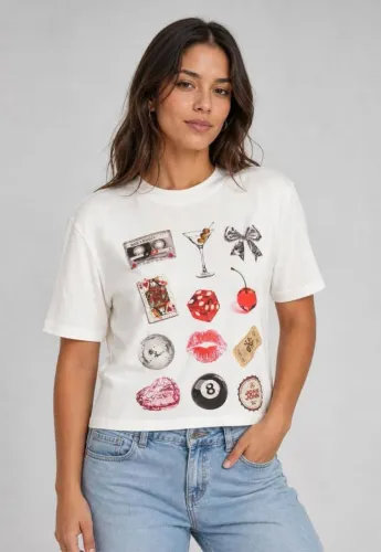 T-shirt JJ Party Ico John John Off White Tam P
