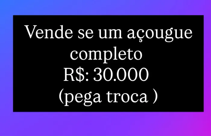 Vende se açougue completo
