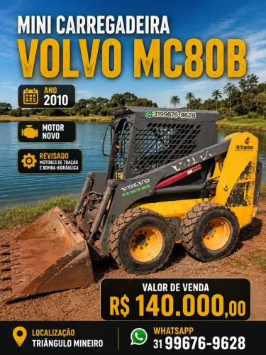 Mini Carregadeira Volvo MC80B com motor novo