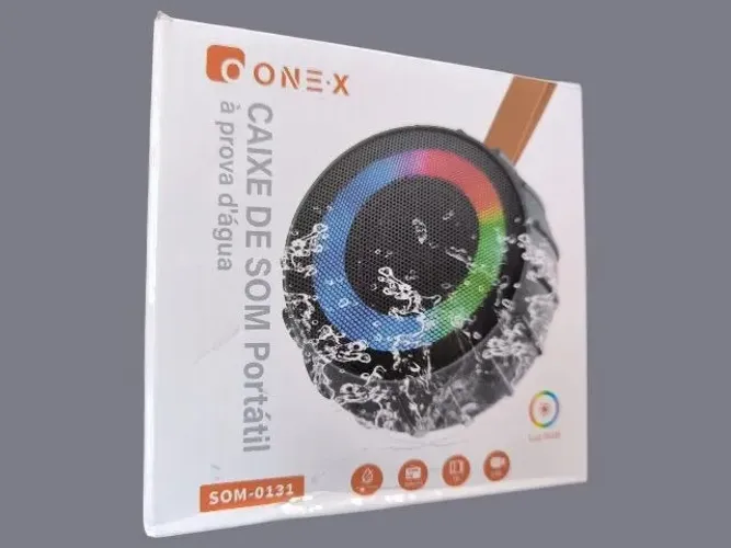 Caixa de Som Bluetooth com LED RGB - Resistente a Água