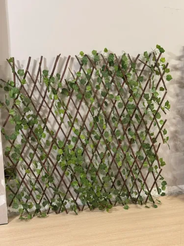 Treliça Folhagem Planta Verde Cerca Expansível 2metros Folhas Verdes