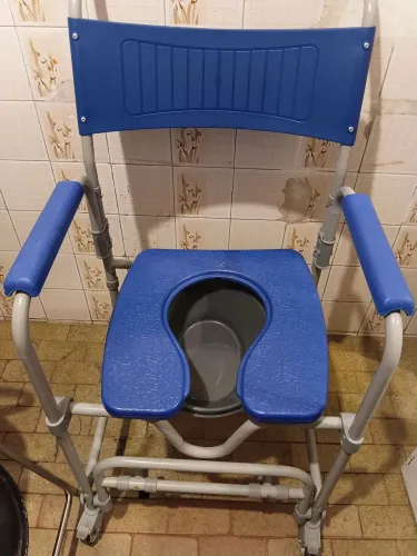 Cadeira De Banho Dobrável Higiênica suporta até 150kg Sanitária Com Roda semi nova