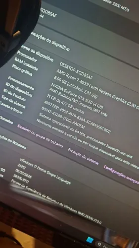 VENDO NITRO 5 RYZEN 7 4800H 8GB RAM