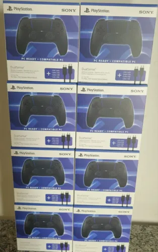 controle ps5 e pc incluso cabo usb preto novo lacrado nota e garantia