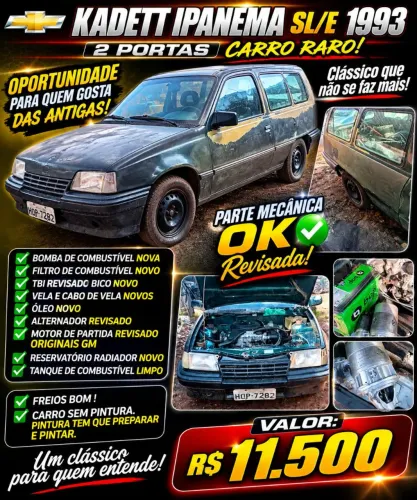Chevrolet Ipanema GLS/sle 2.0efi /sl/e1.8/sol/wave (álcool) 1993