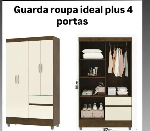Oferta Exclusiva!! Guarda Roupa 4 portas com Frete grátis ?