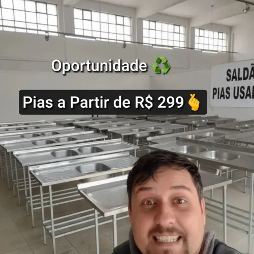 Pia industrial inox - Pias usadas do John - Blumenau SC