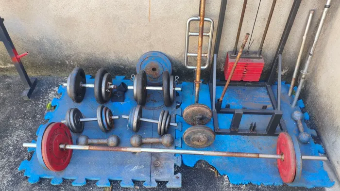 + 150kg em Pesos e Anilhas de musculação aparelho de ginástica