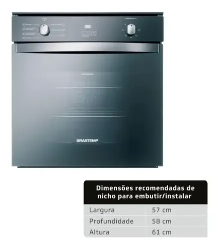 Forno Elétrico de Embutir Brastemp 84L 110V - Novinho