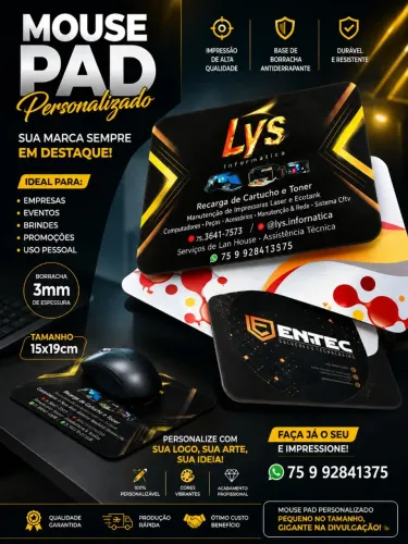 Mouse pad Pad personalizado com sua logomarca ou fotos