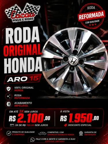 JOGO DE RODAS ORIGINAIS HONDA REFORMADAS ARO 15