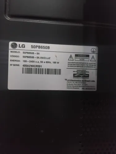 TV LG PLASMA 50PB650B LIGA MAS NAO TEM IMAGEM.  TELA INTEIRA 