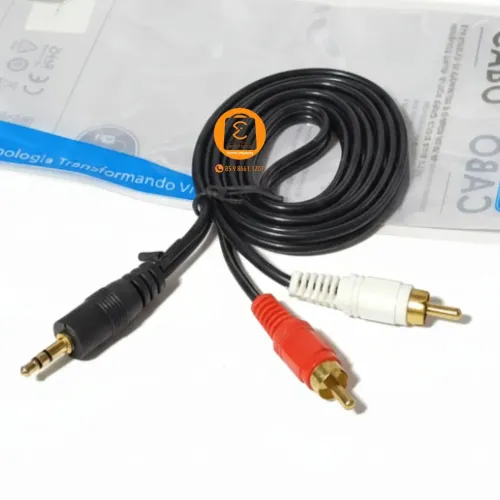 Cabo de Áudio Auxiliar P2 Estereo X 2 Rca, Som, Celular etc (Conecta o Celular no Som)