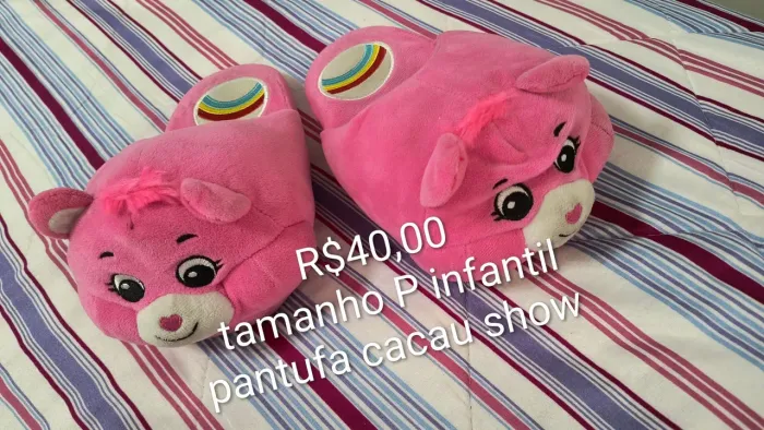 Pantufa cacau show tamanho P infantil