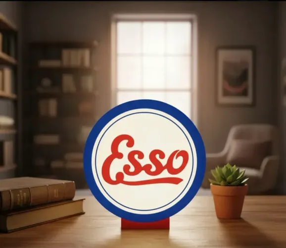 Luminária sem fio placa antiga esso
