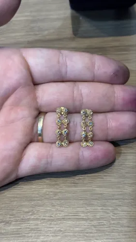 Brinco tricolor/ouro 18k