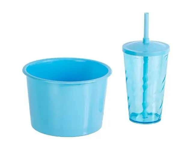Kit Cinema 22 Baldes Pipoca + 20 Copos Twister Azul