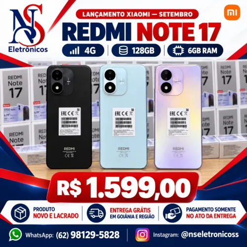 Redmi Note 17 4G 128GB 6GB RAM NOVO LACRADO ENTREGAMOS