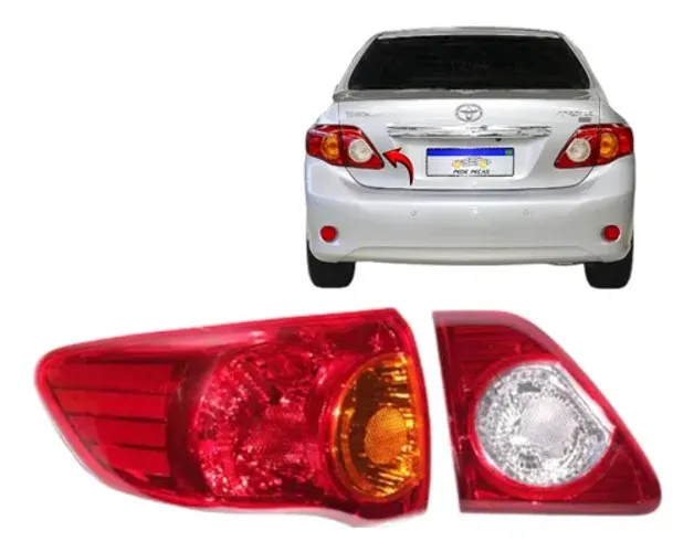 Kit 2 Lanterna Traseira Toyota Corolla 2008 2009 A 2011 Le Esquerdo Vermelho