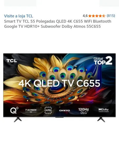Smart tv Tcl Qled 55 4k C655 