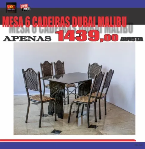 MESA 6 CADEIRAS DUBAI MALIBU V