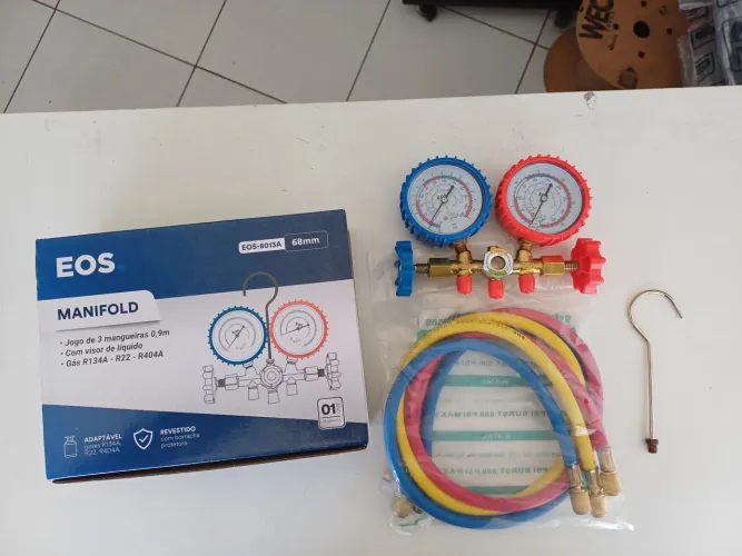 Kit Manifold Profissional EOS - R134a R22 R404a + Mangueiras