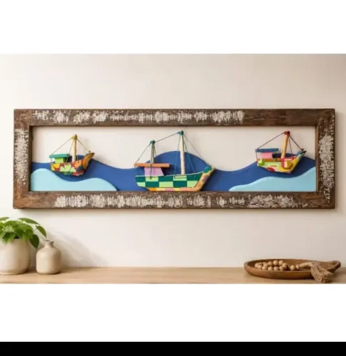 Quadro todo em madeira decoração
