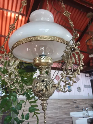Luminária de bronze antiga