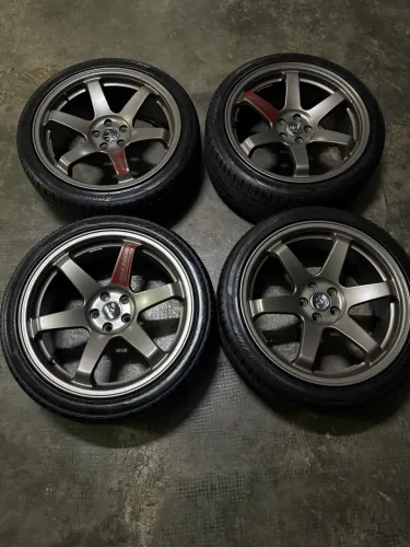 Rodas TE37 GT7 aro 18 + pneus 225/40/18