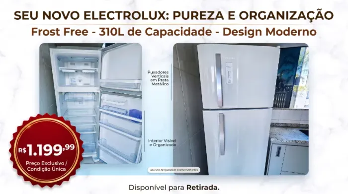 Geladeira Electrolux Top Freezer 2 Portas DF36A 310 Litros Branca 110V
