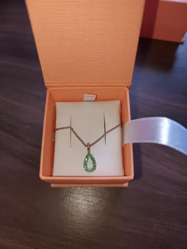 Colar de Prata com pedras Verdes Vivara 