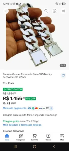 Vendo pulseira prata 925