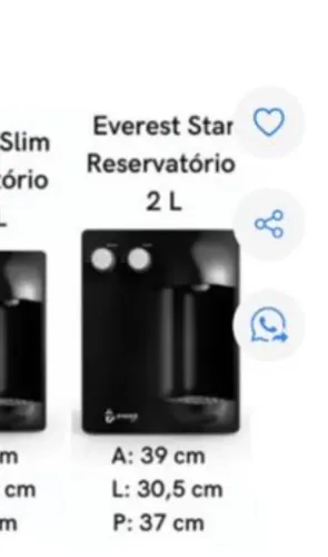 Purificador Everest Star Preto Água Gelada Por Compressor